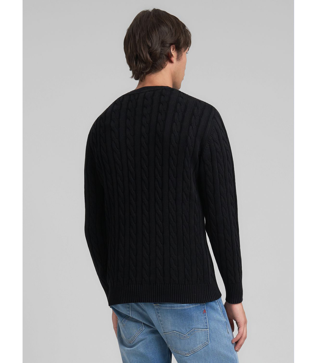 ケーブル編みコットンプルオーバー 詳細画像 ブラック 3